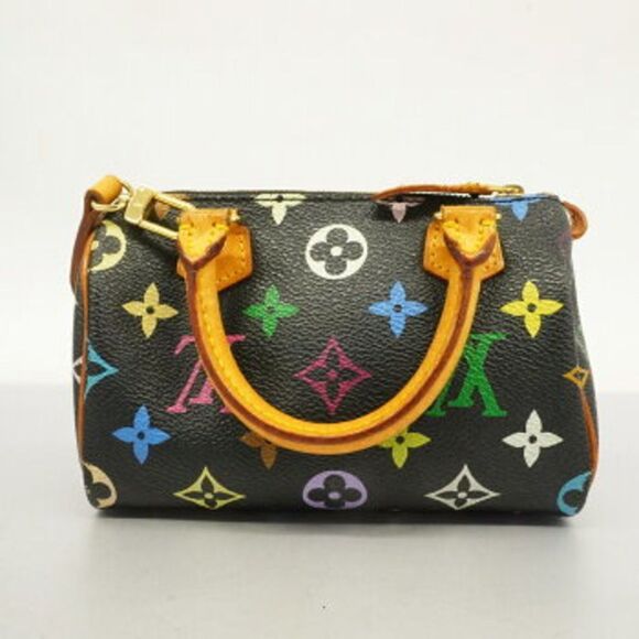 Louis Vuitton Monogram Multicolor Mini Speedy Shoulder Bag Black - Picture 8 of 11